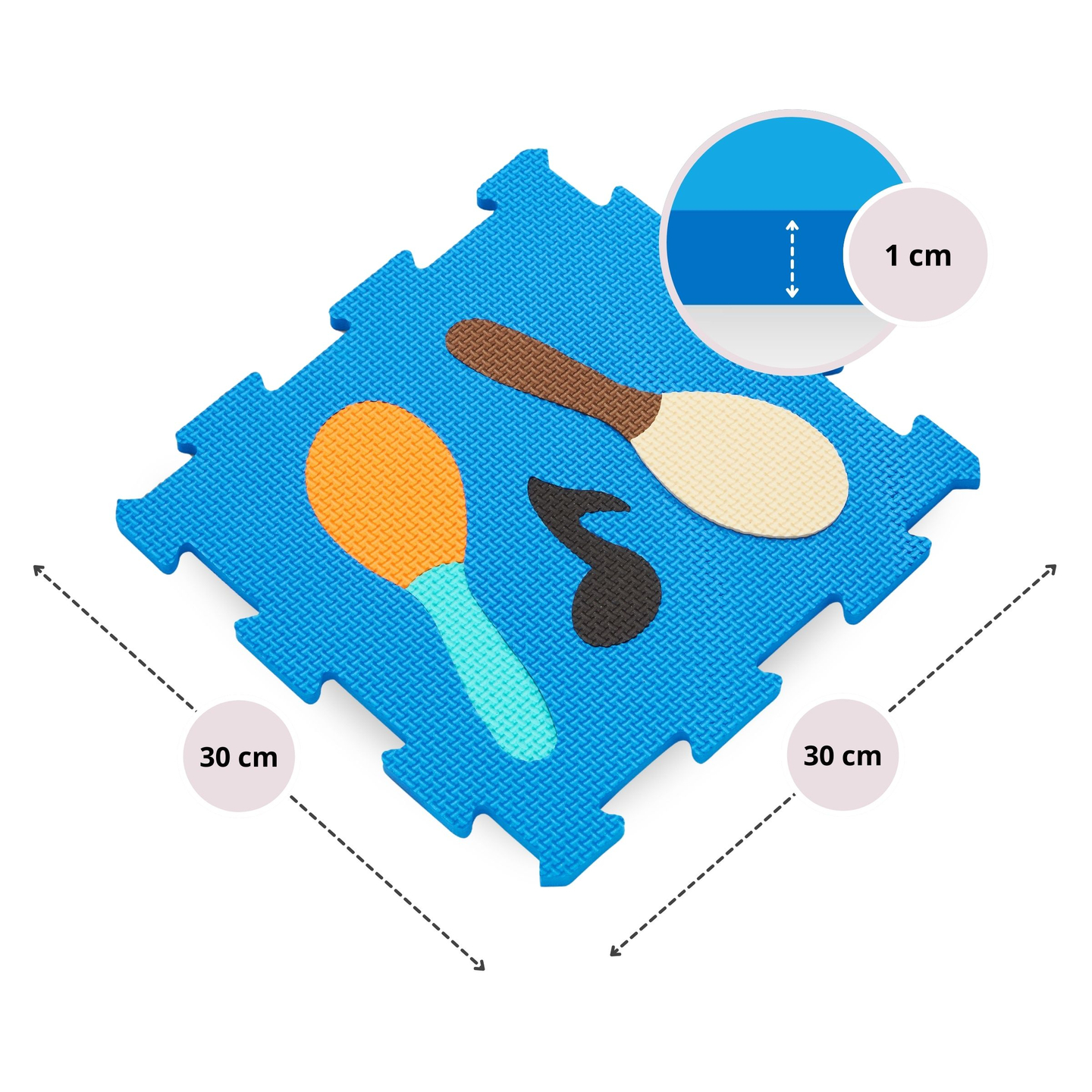Образователна подложка за пъзел от пяна 90 x 90 x 1cm - EVA пяна - дизайн: инструменти