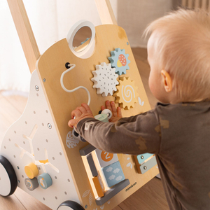 Образователна дървена проходилка 8в1 / бебешки тласкач - манипулационна дъска