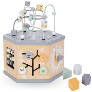 Интерактивен дървен образователен куб 7 в 1 - моторен цикъл