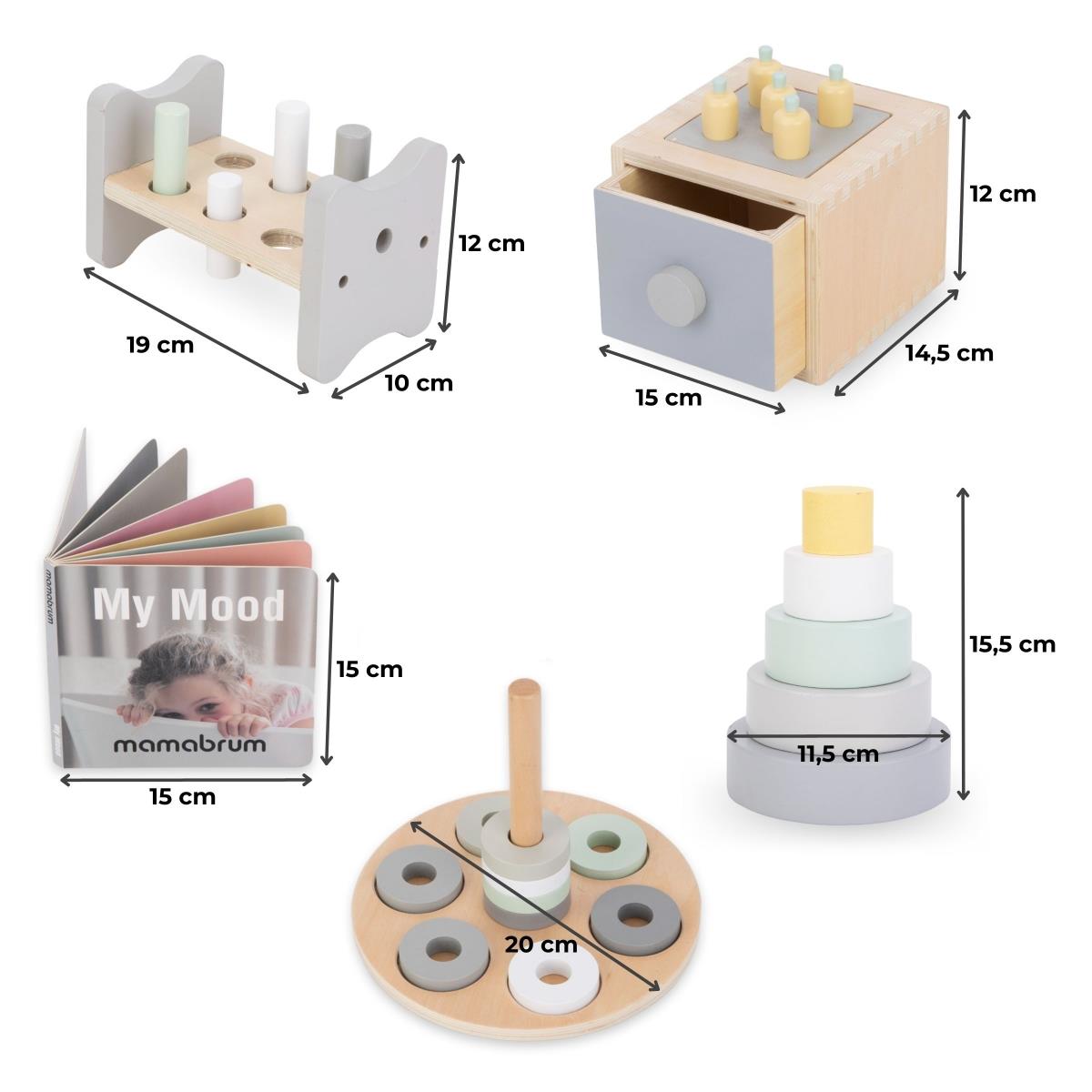 Монтесори образователна кутия за малки деца - 6 играчки