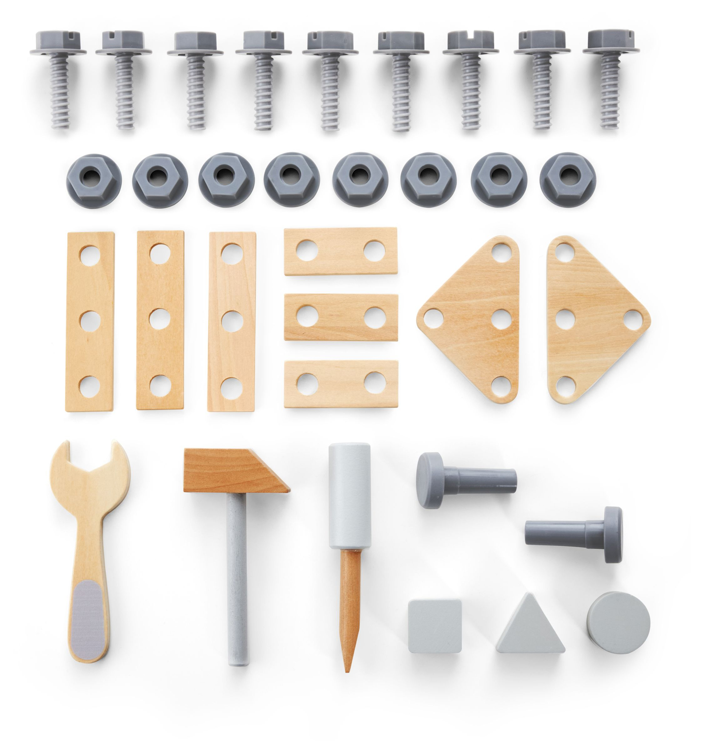 Дървена проходилка, буталка + работилница 3 в 1 - 47 елемента