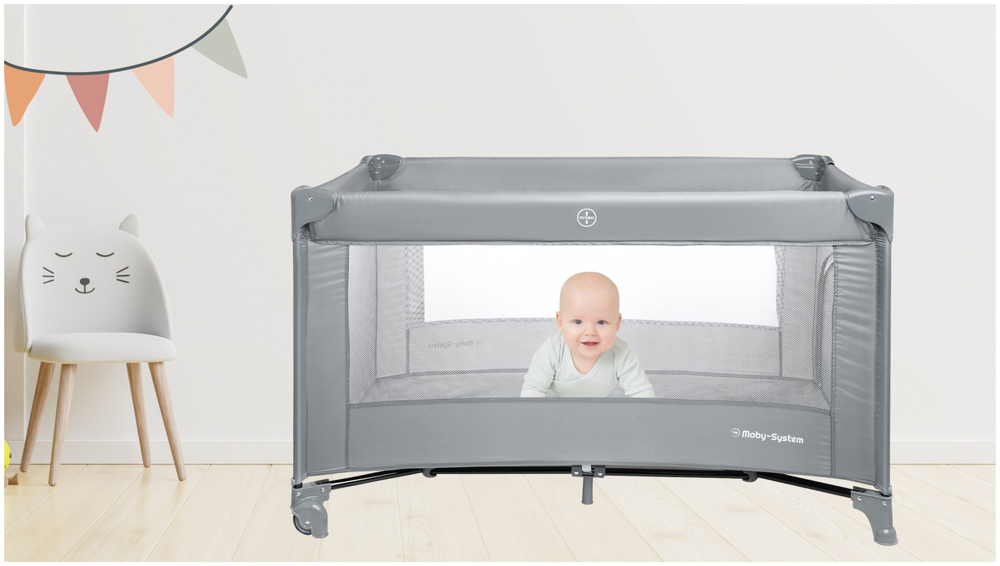 Детско креватче за пътуване Happy Traveller BASIC - сиво