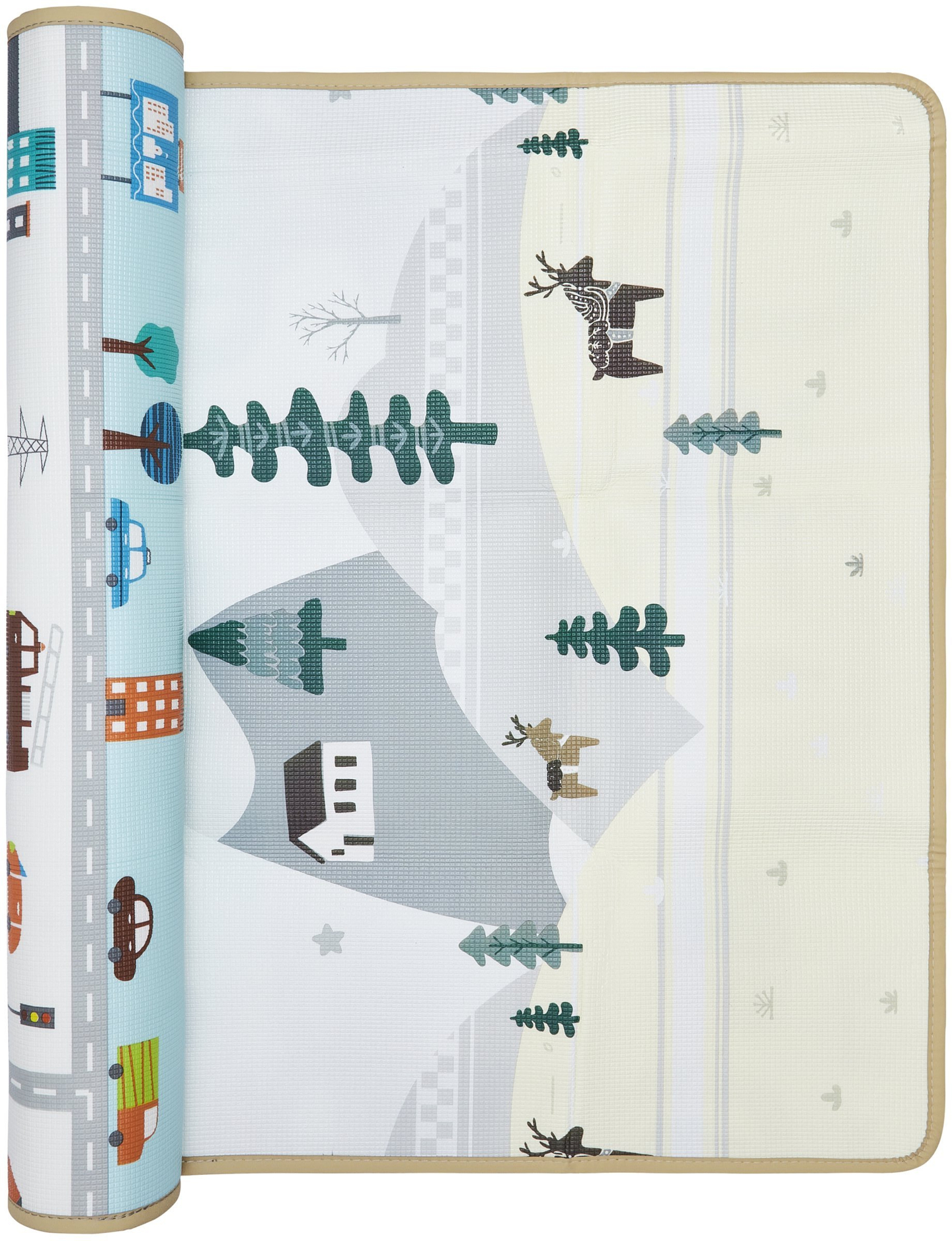 Двустранна подложка от пяна - приказна страна / зимен град