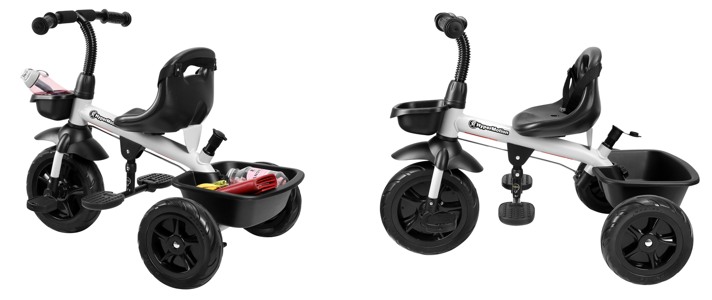 HyperMotion TOBI VECTOR триколка - вечни надуваеми колела + щанга за бутане. Цвят: светло сив.