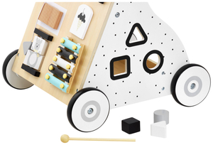 Дървена, образователна бебешка проходилка / количка - манипулационна дъска