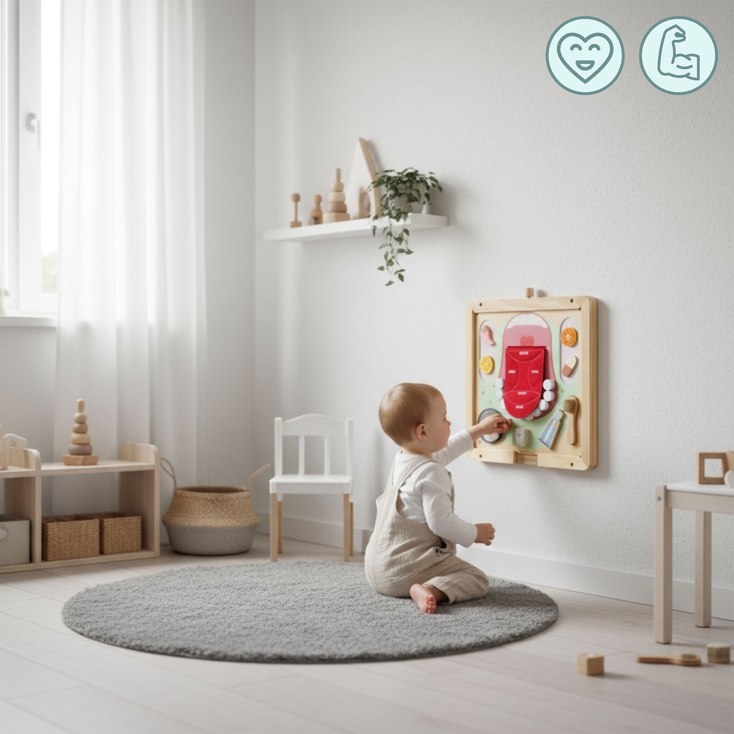 Дървена стенна рамка - за монтаж на образователни дъски Mamabrum