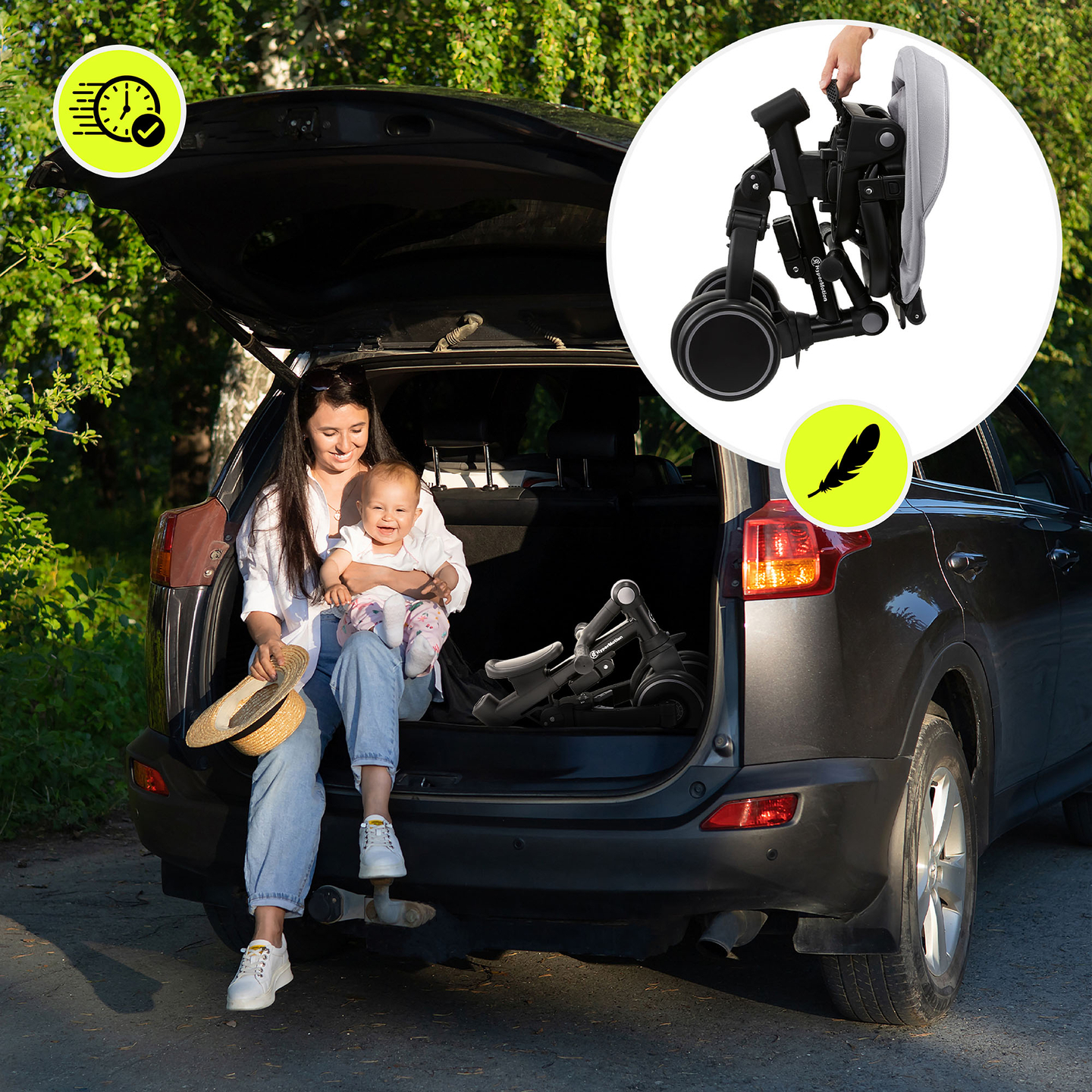 Многофункционална триколка 8в1 TOBI FOREST - сива