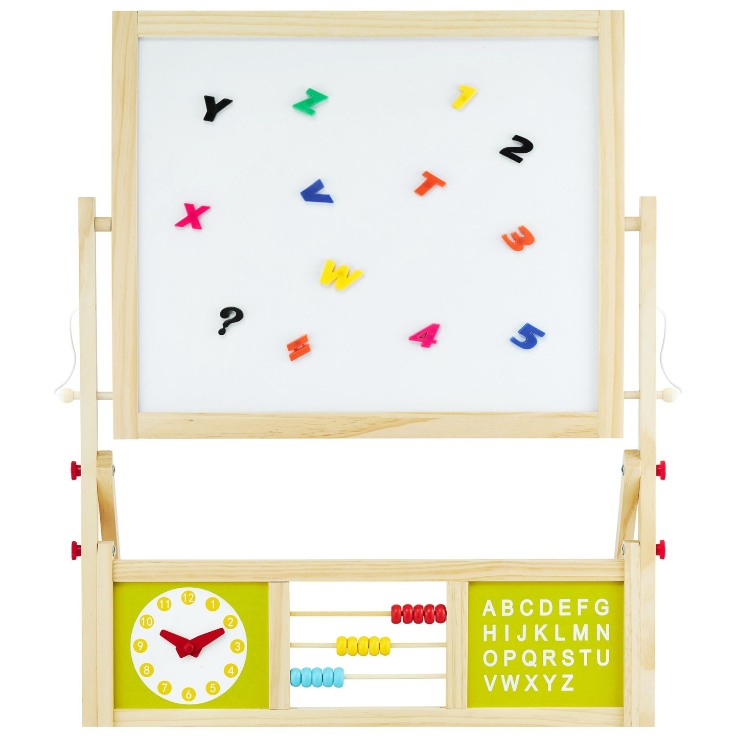 Голяма образователна двустранна дъска: магнитна и тебеширена - дъска за сухо изтриване, дървена