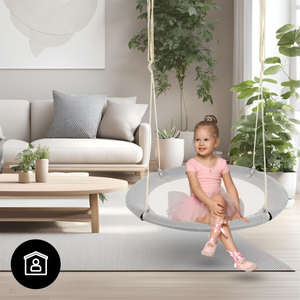 Люлка с щъркелово гнездо HyperMotion - диаметър 100 см, сив цвят