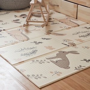 Двустранно сгъваема постелка от дунапрен 180 x 120 x 1cm - Magic Forest/Autumn Streets - boho