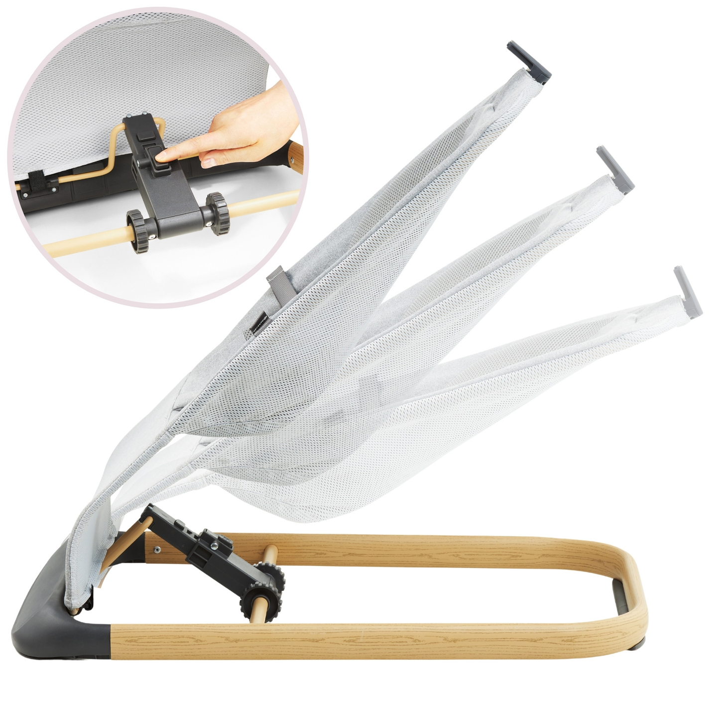 Люлеещ се стол 2 в 1 Moby-Система LILY - сив