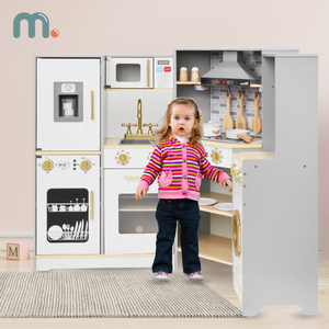 XXXL дървена интерактивна кухня с LED осветление, аспиратор и аксесоари