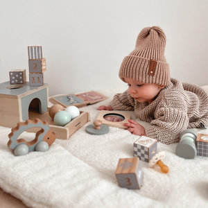 Образователна кутия Монтесори за бебета - 6 играчки