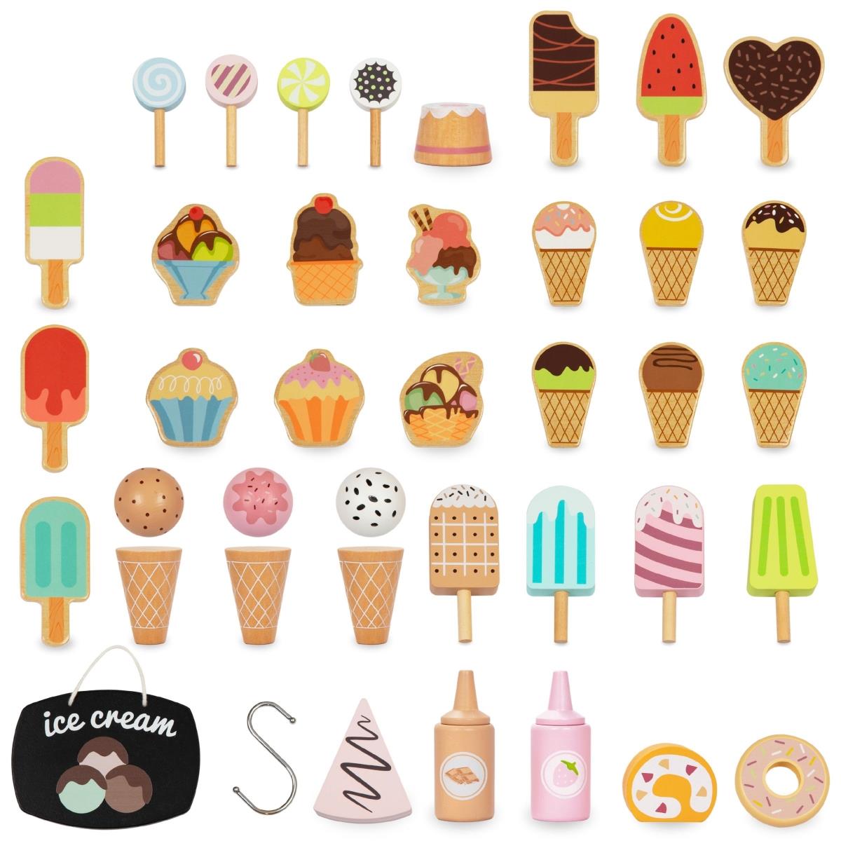 Дървен сладоледен салон на колела - количка за сладолед