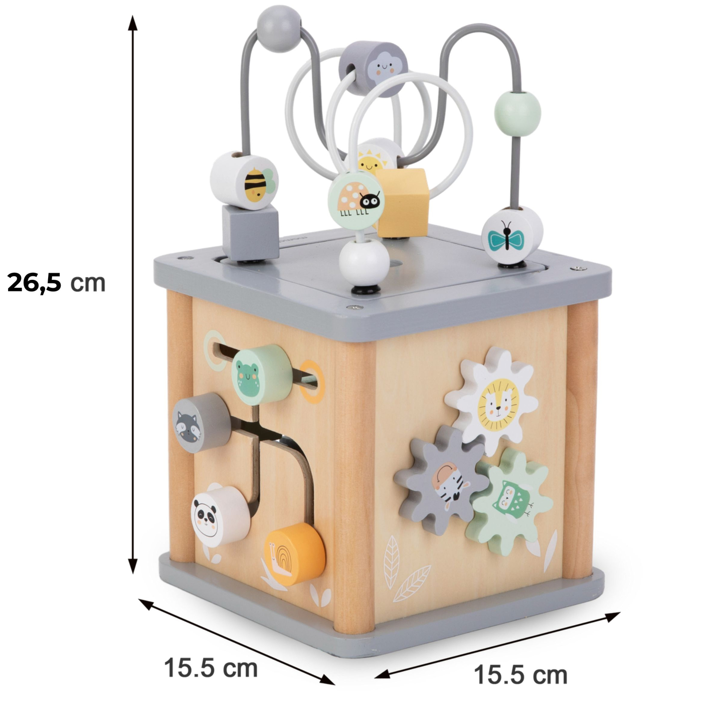 Дървен образователен куб Монтесори - моторен цикъл