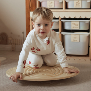 Дървена дъска за балансиране с лабиринт и топки - баланс рокер