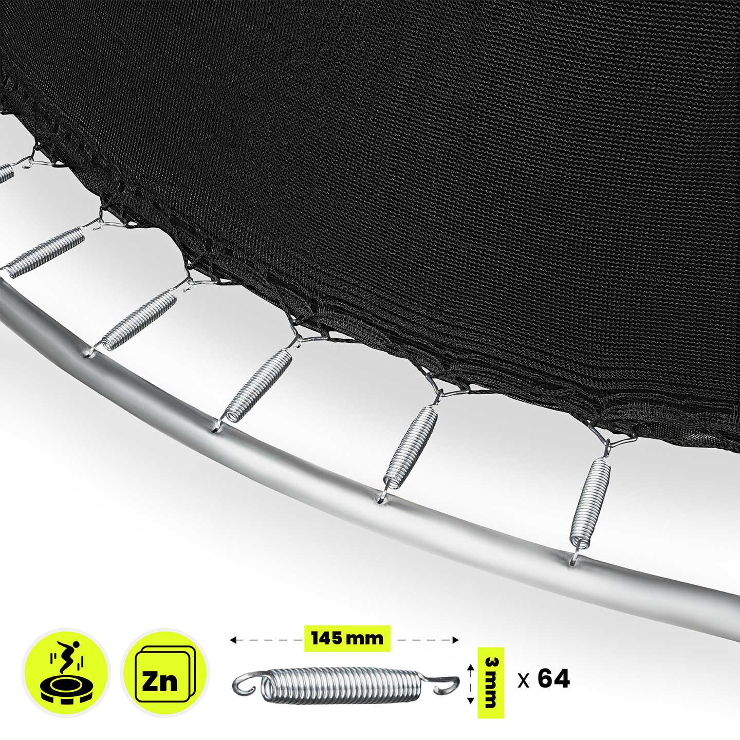 XXL градински батут за деца HyperMotion - 366 см 12 фута - със стълба и вътрешна мрежа - за дома и градината - 150 кг макс