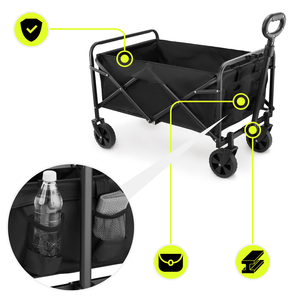 Сгъваема плажна инвалидна количка HyperMotion - черна, 80 кг