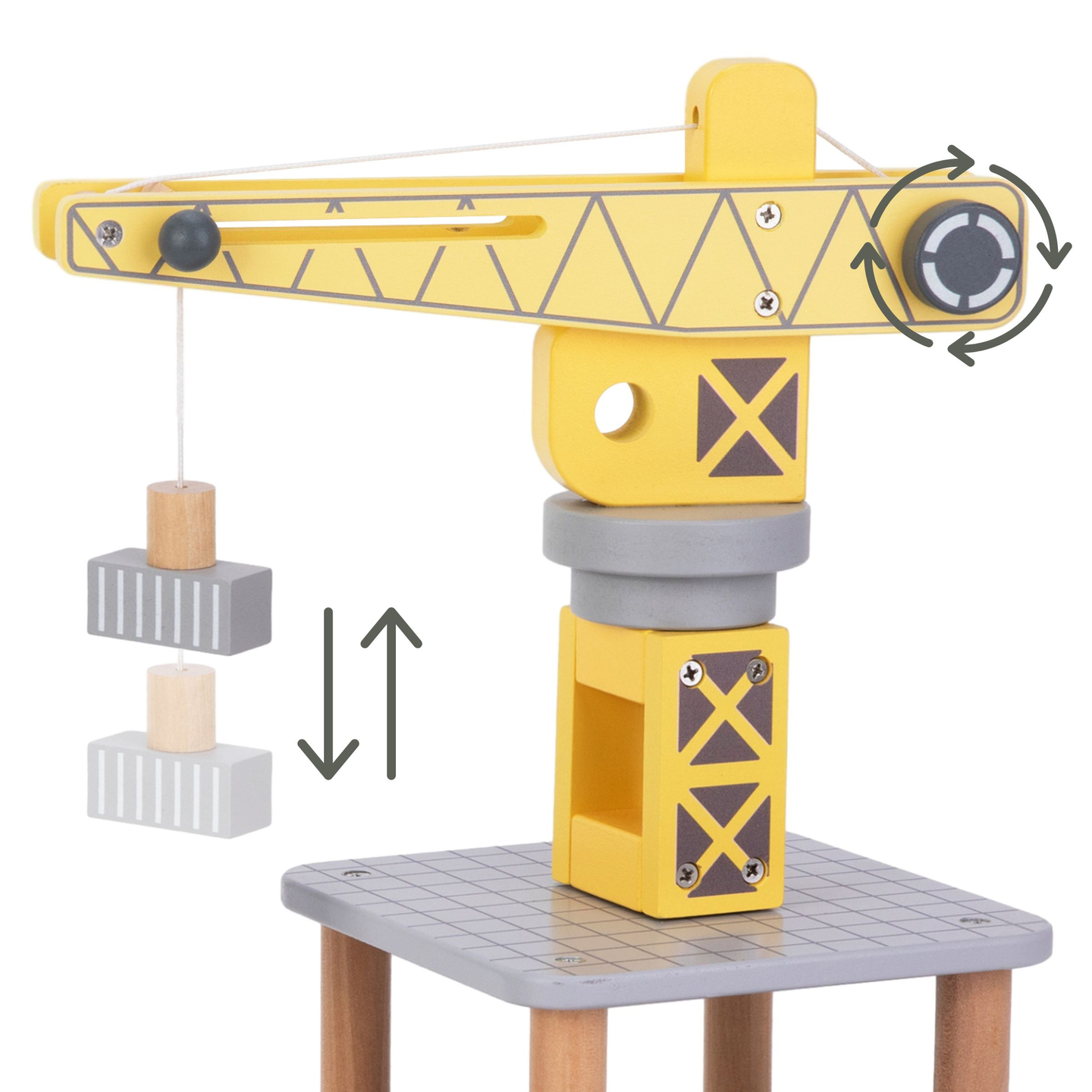 Мобилен пристанищен кран с магнитна лебедка и аксесоари - дървен комплект