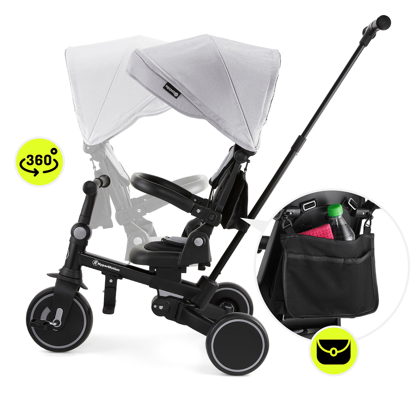 Многофункционална триколка 8в1 TOBI FOREST - сива