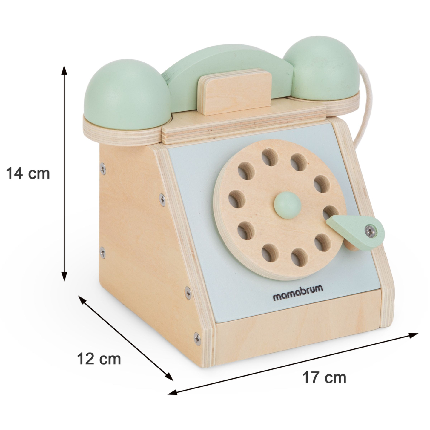 Ретро дървен телефон - мента