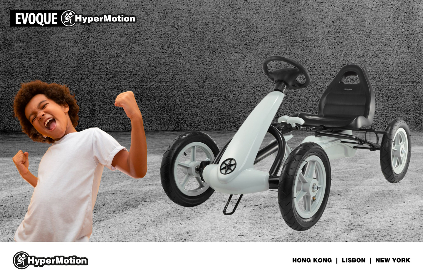 EVOQUE картинг с педали за деца на възраст 5-8 години - сив