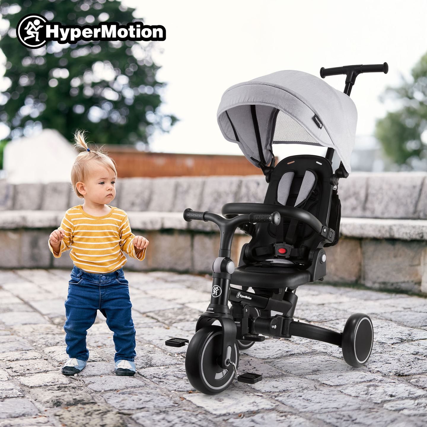 Многофункционална триколка 8в1 TOBI FOREST - сива