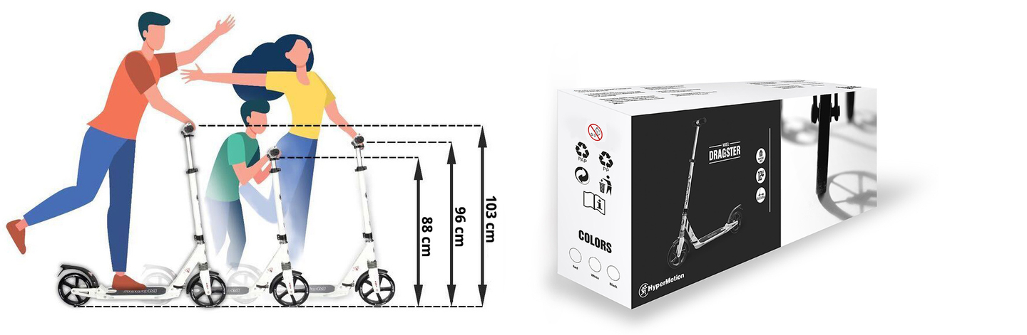 HyperMotion DRAGSTER градски скутер Черен
