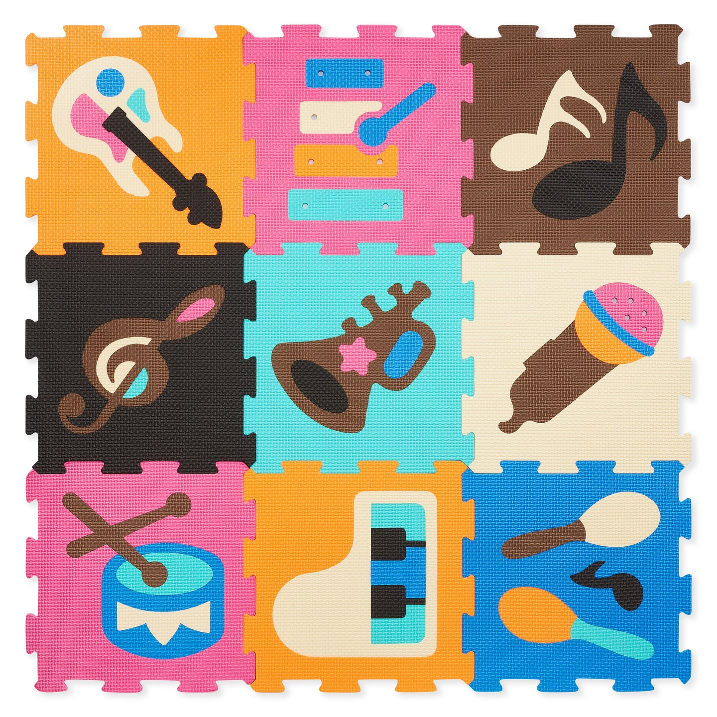 Образователна подложка за пъзел от пяна 90 x 90 x 1cm - EVA пяна - дизайн: инструменти