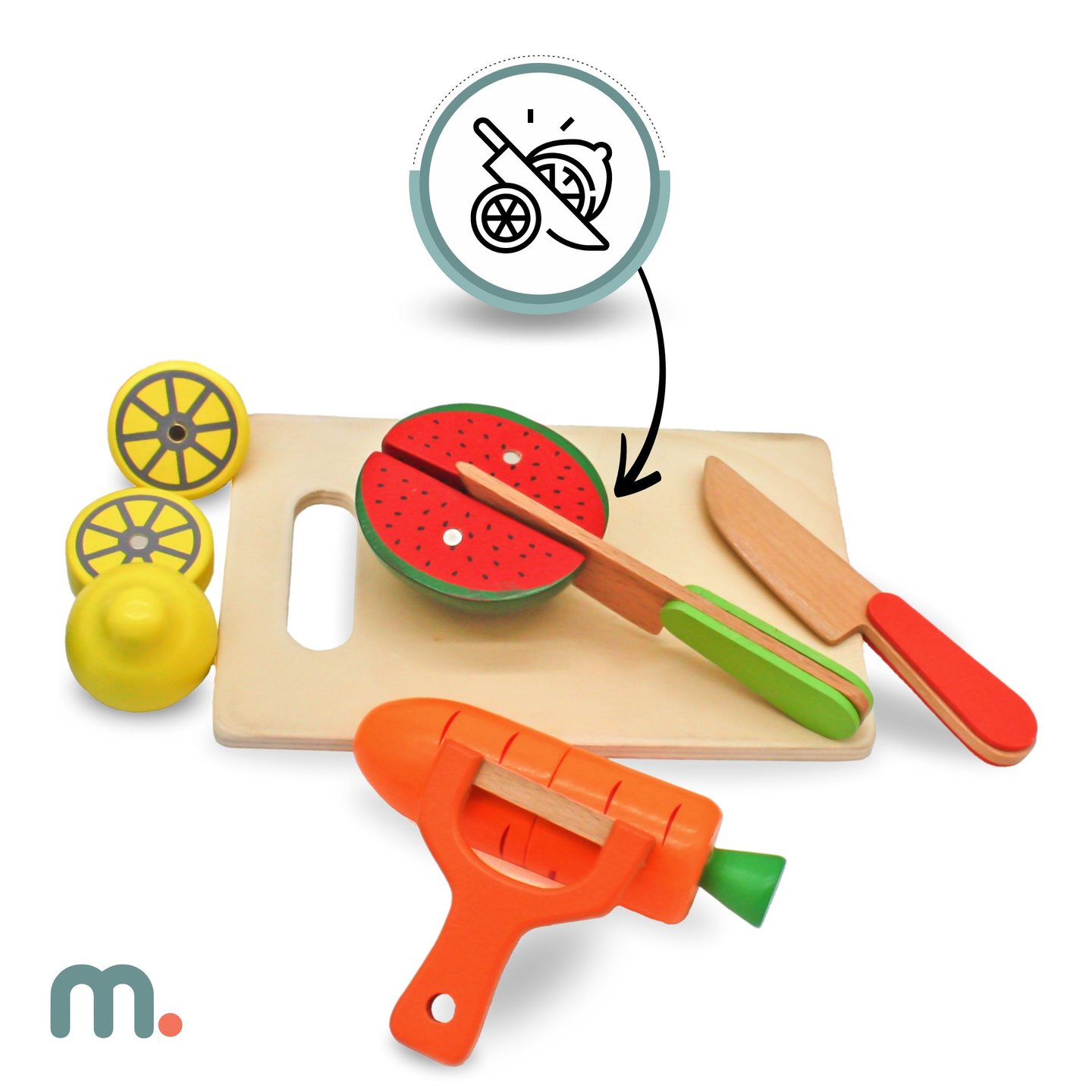 Дървени плодове и зеленчуци за рязане