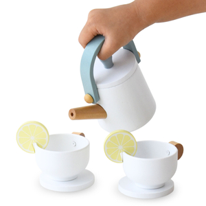 Голям дървен комплект за чай с поднос - 17 артикула