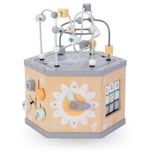 Интерактивен дървен образователен куб 7 в 1 - моторен цикъл