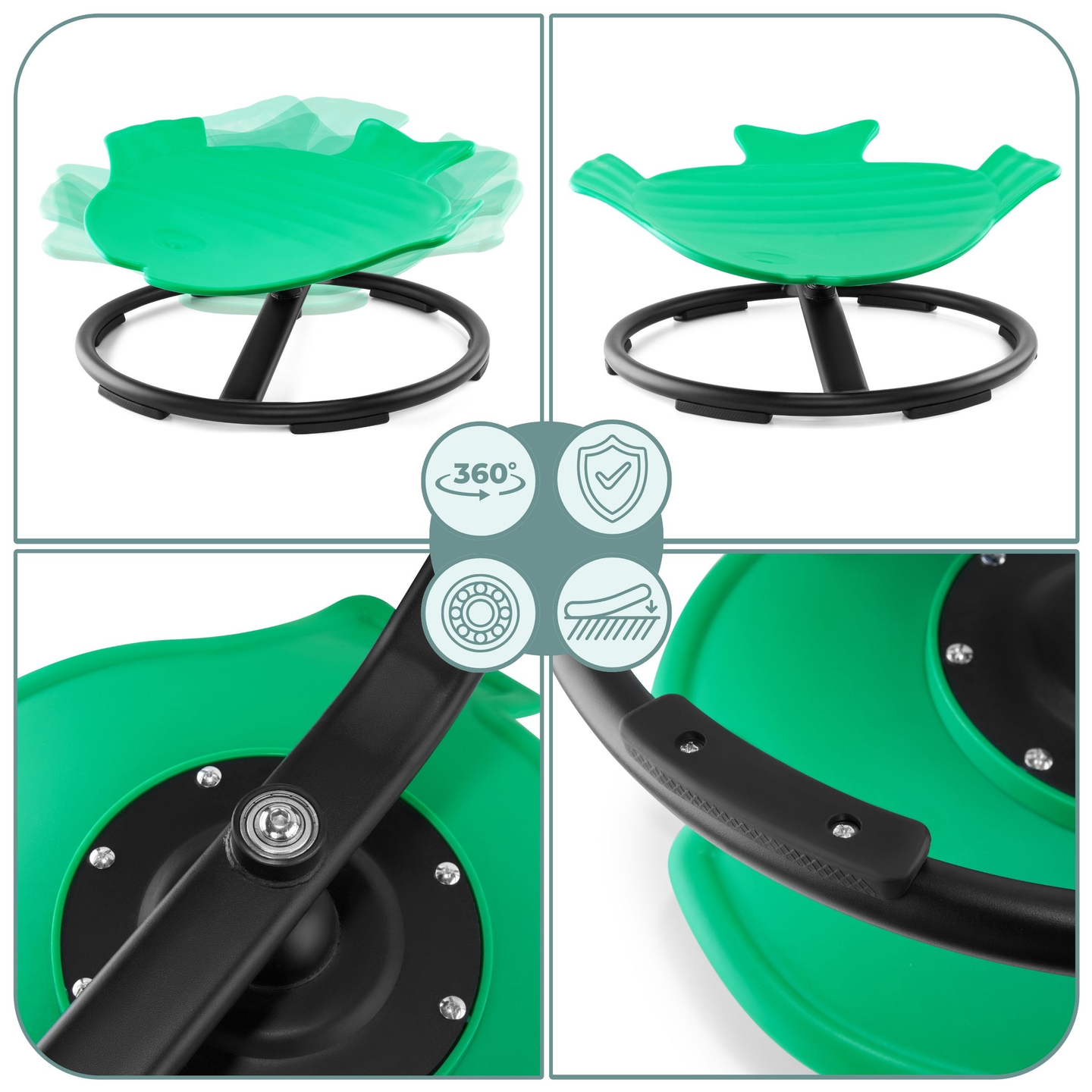 Мини детска въртележка Рибка - зелен цвят