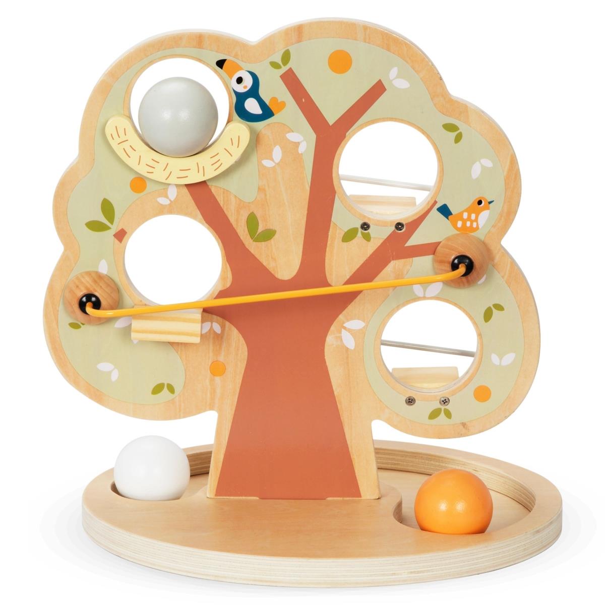 Дървена писта за пързаляне с топка - Зелено дърво