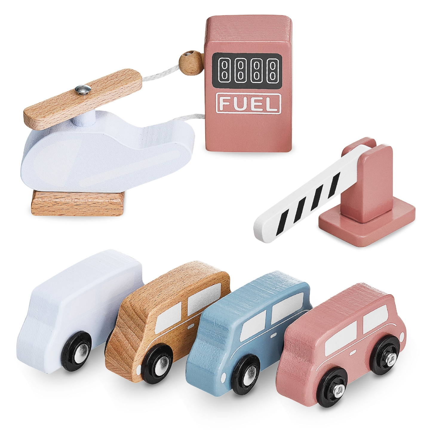 Дървен триетажен паркинг с асансьор - гараж за автомобили и хеликоптер