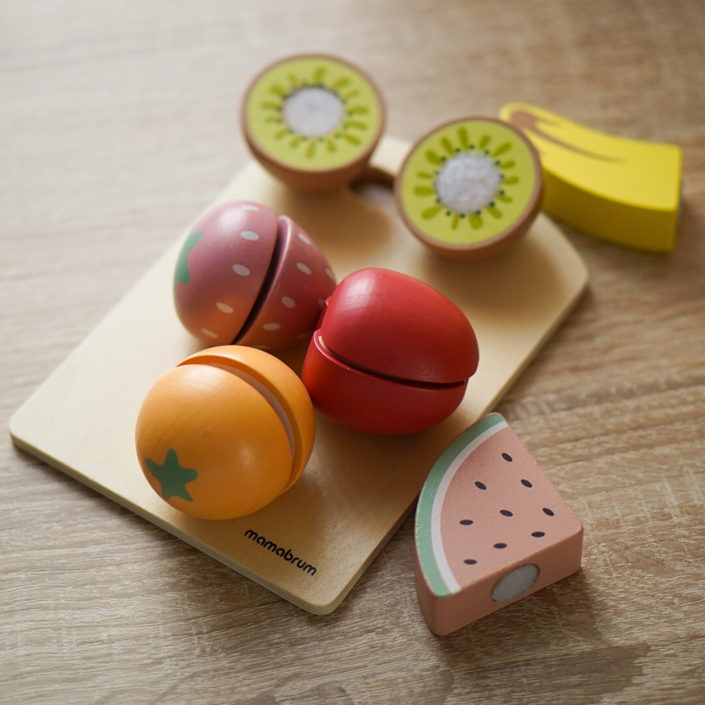 Дървени плодове за рязане - комплект