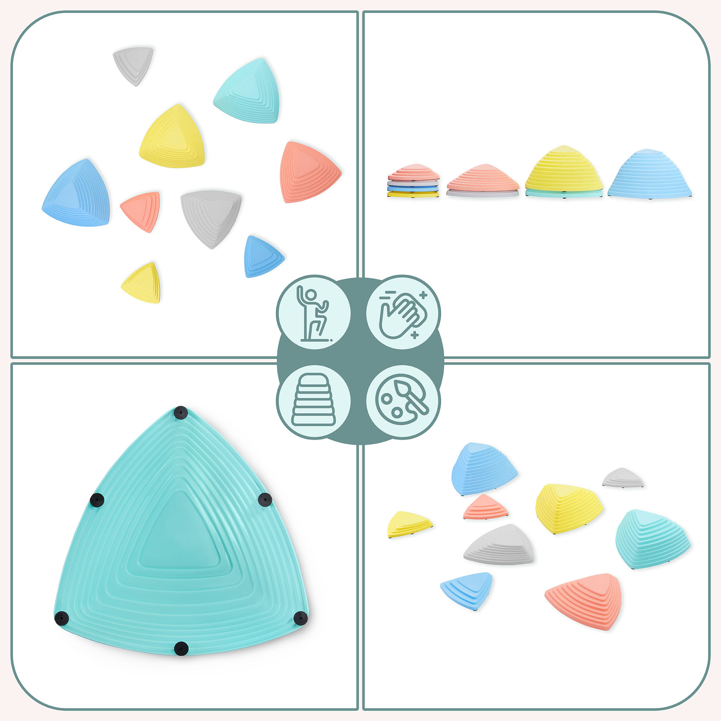 Цветни балансиращи камъни - 9 броя