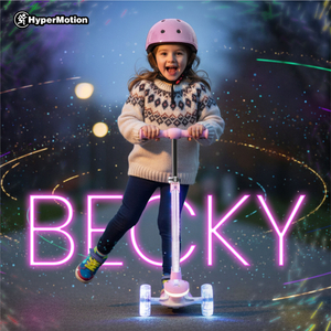 Тротинетка за баланс HyperMotion BECKY - RGB LED осветление, розова