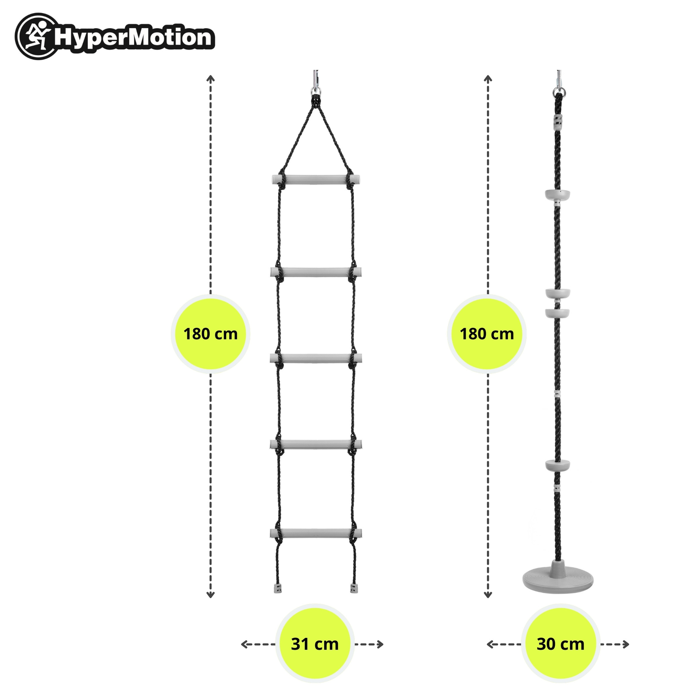 Пътека с нинджа препятствия за деца - комплект HyperMotion slackline - 10 препятствия