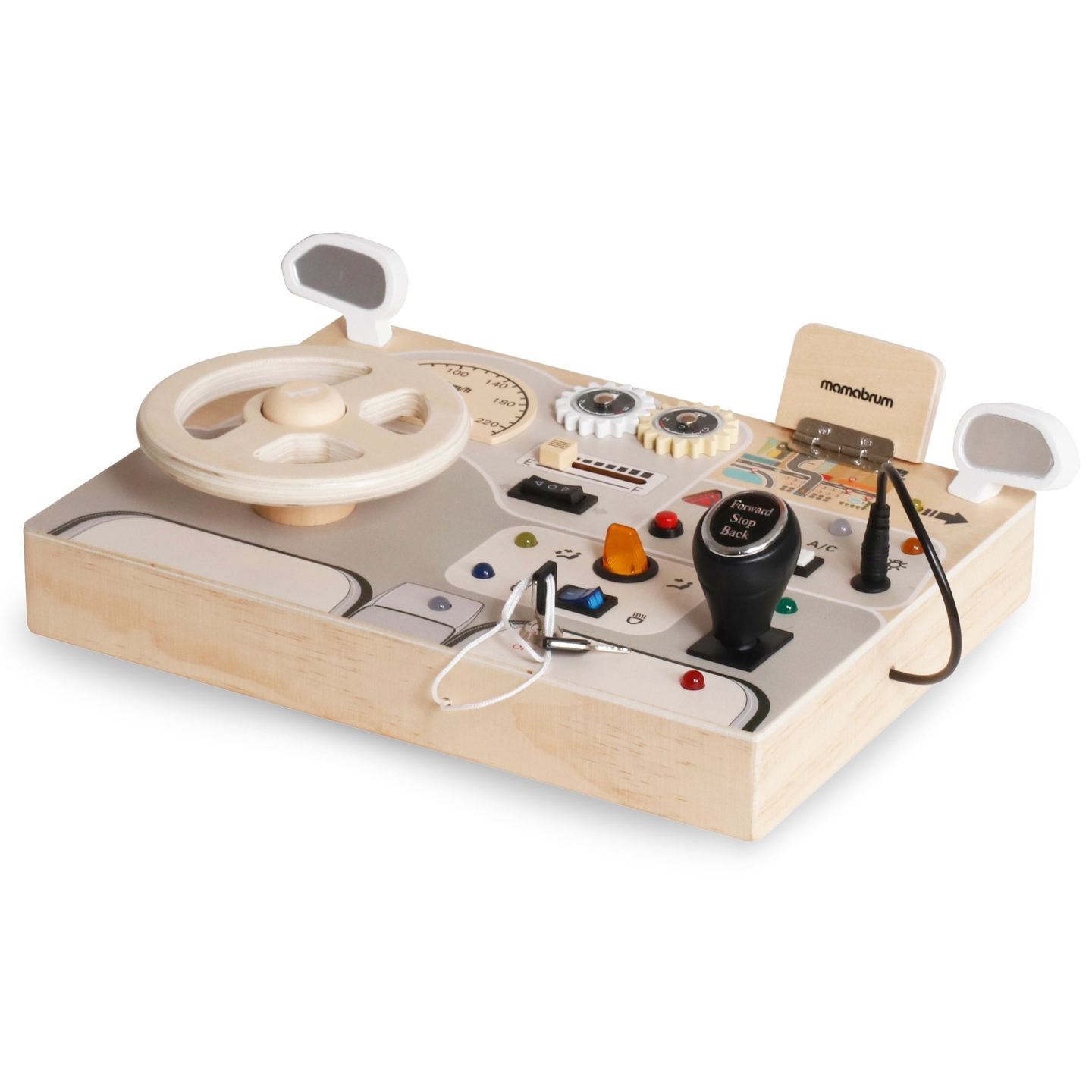 Монтесори дървена дъска за игра за малки деца - табло за кола