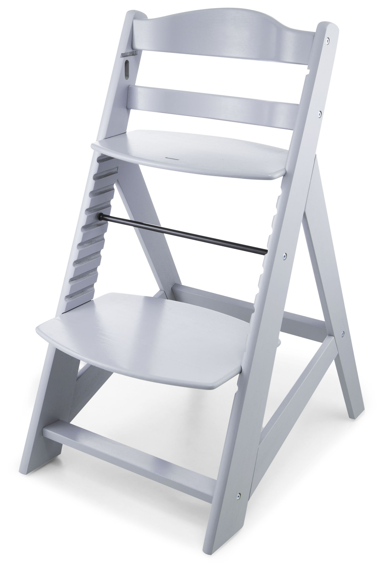 Дървен стол за хранене Moby-System WOODY - сив цвят