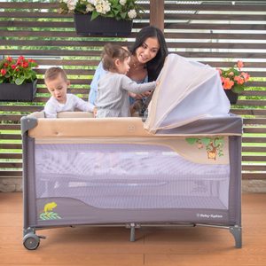 Детска кошара 0 - 36 м с маса за повиване + кошара Moby-System HUXLEY