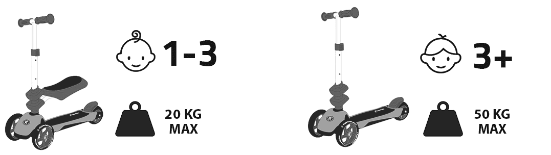 Триколка за баланс HyperMotion 3в1 - синя