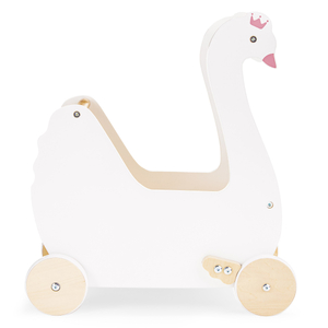 Дървена детска количка за кукли - Swan