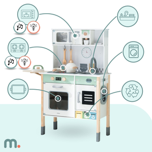 Интерактивна кухня с перална машина, съдомиялна машина и табло с тебешир