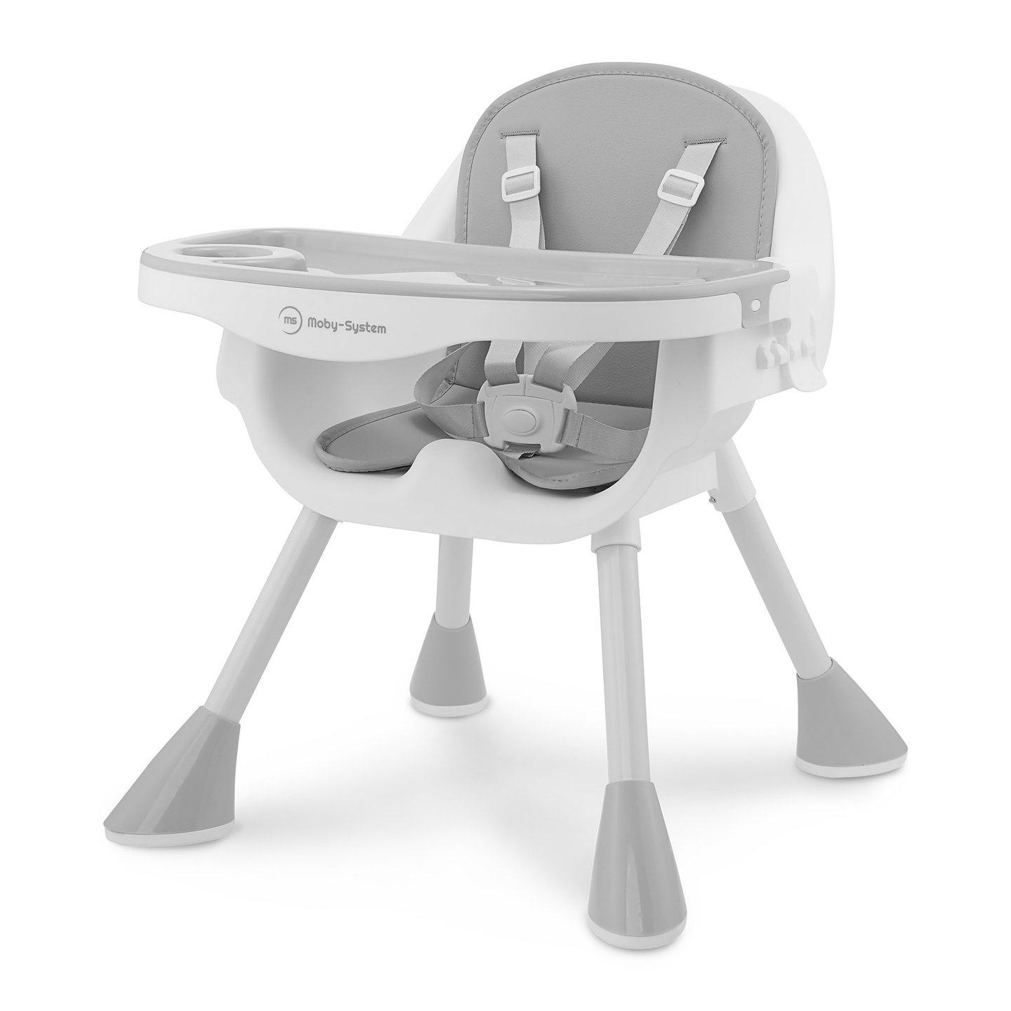 Moby-System Magnolia 2 в 1 регулируемо столче за хранене - сиво