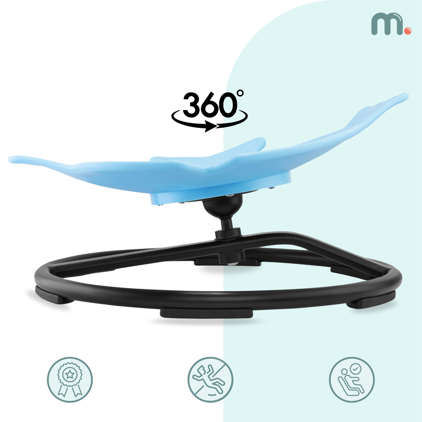 Мини въртележка за деца Рибка - синя