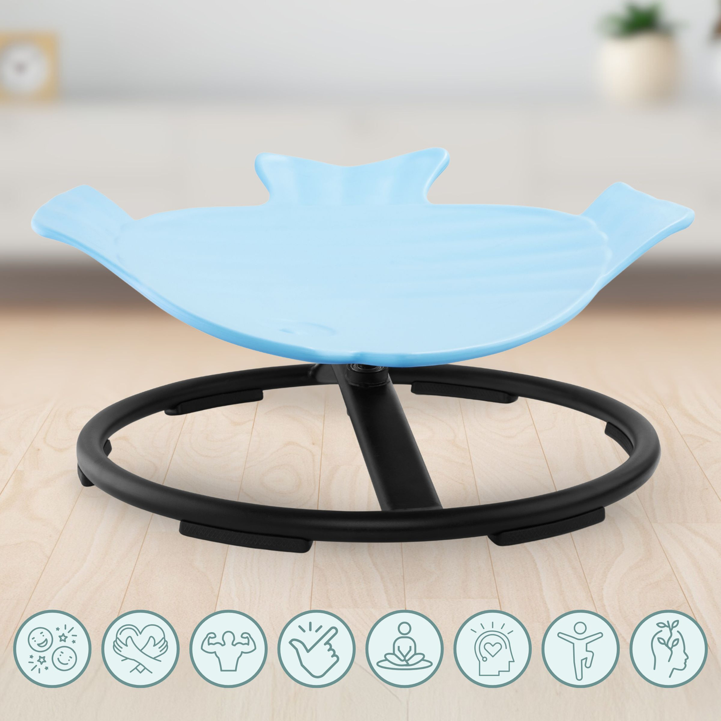 Мини въртележка за деца Рибка - синя