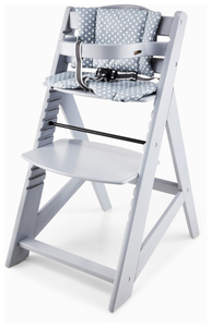 Дървен стол за хранене Moby-System WOODY - сив цвят