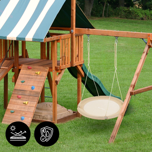 Люлка "Щъркелово гнездо" HyperMotion - диаметър 100 см, цвят бохо бежово